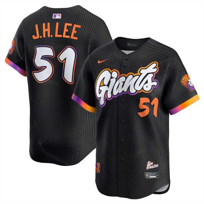 Men%27s San Francisco Giants #51 Jung Hoo Lee Anthracite 2025 City Connect Limited Stitched Jersey Dzhi->san francisco giants->MLB Jersey